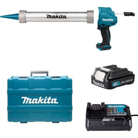 Makita – Pistolet extrudeur CG100DSAB 12V – Force d'extrusion 5000N – Vitesse réglable 28mm/s – Capacité 600ml – Malette de transport