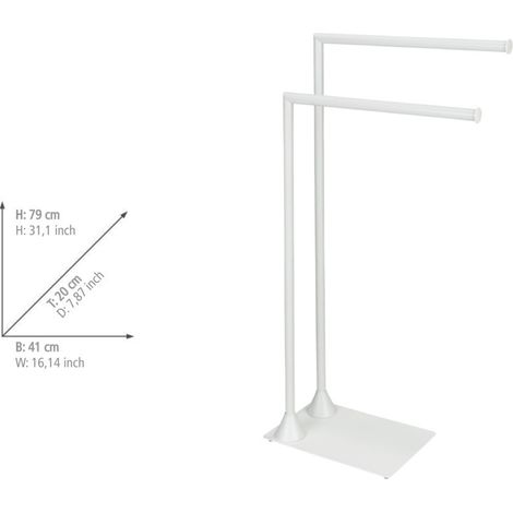 Wenko Hella porta-asciugamani su piede bianco opaco 43,5x78,5 cm (1/5)