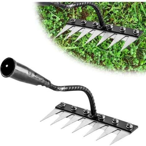 BUNTHAUS RTeau De Jardin en Acier Au Carbone Robust - Outil De DSherbage Et DChaumage pour Jardinage - RTeau en MTal Durable pour Terre Et Pelouse5 Dents (1/5)