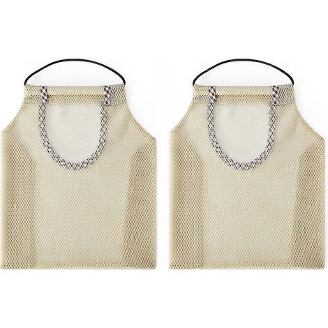 Lot de 2 sacs à cordon suspendus en filet, sacs de rangement multifonctionnels pour la maison-26.50X26.50X0.50CM (1/3)