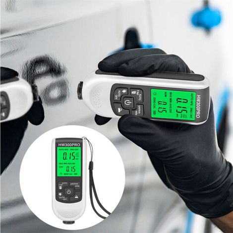HW300PRO - Automatisches Lack- und Schichtdickenmessgerät für die Automobilindustrie (0-2000µm) - Manuelles Werkzeug für die Autolackierung (Batterien nicht im Lieferumfang enthalten)