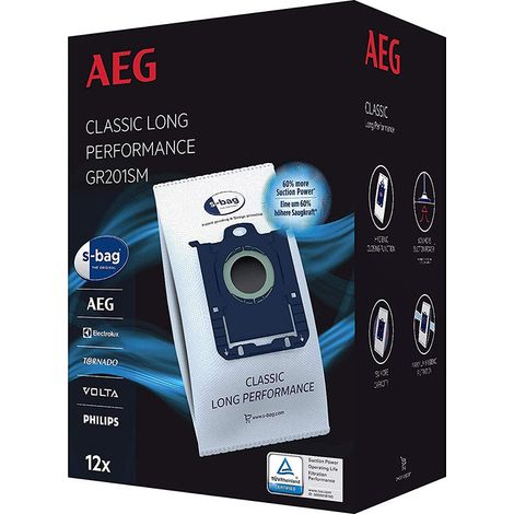 Lot de 12 sacs S-bag Classic Long Performance pour aspirateur AEG - Electrolux - Philips - Tornado 9001688242 (1/2)