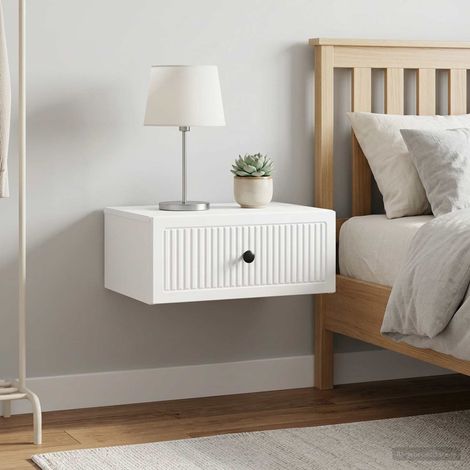 Lot de 2 tables de chevet avec tiroir en bois blanc 49 x 34,5 x 20 cm - PANGIVO (1/5)