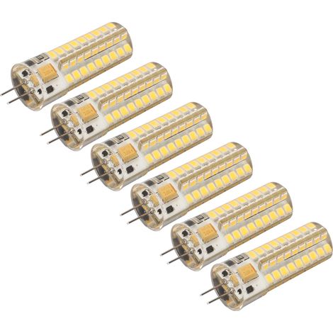 Packung mit 6 G4 7W 72LED Silikonlampen, warmweißes Licht, AC/DC12V, CE/ROHS-zertifiziert, für Kronleuchter, Deckenleuchten, Wand- und Tischlampen. (1/5)