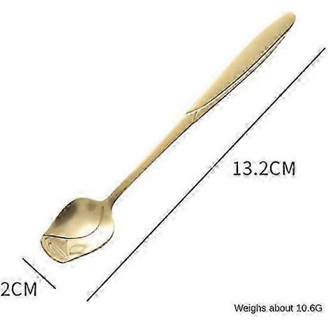 Cuillère à café rose (1 pièce), cuillère à long manche mignonne, cuillère à dessert/glace, cuillère à mélanger en acier inoxydable, vaisselle de cuisine LVI02 (1/5)