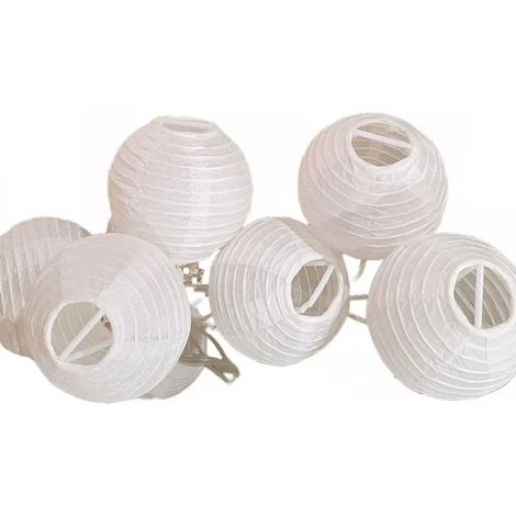 Lot de 4 guirlandes lumineuses blanches en boules de papier 3.10 m (1/5)