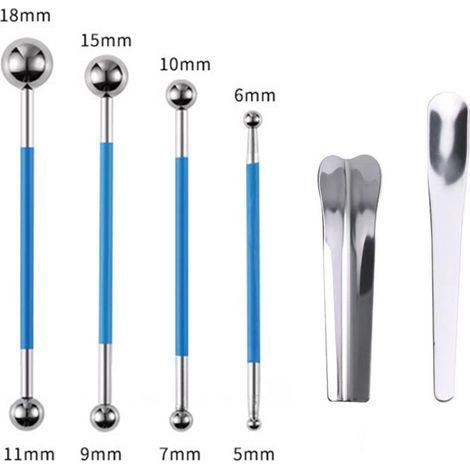Werkzeugset – Glättendes Fugen-Set mit Metallkugel, professionelles Dichtungswerkzeug für Bad, Küche, Tonmodellierung und Dekoration, Blau, 4-teilig (1/5)