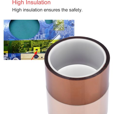 Hitzebeständiges Klebeband 250-300°C, hohe elektrische Isolation, 33 m x 50 mm x 0,06 mm, für industrielle Anwendungen.