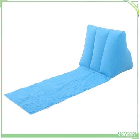 Chaise de plage gonflable - FAF EICY - Chaise longue floquée - Bleu ciel - Ergonomique - Portable pliable (1/4)