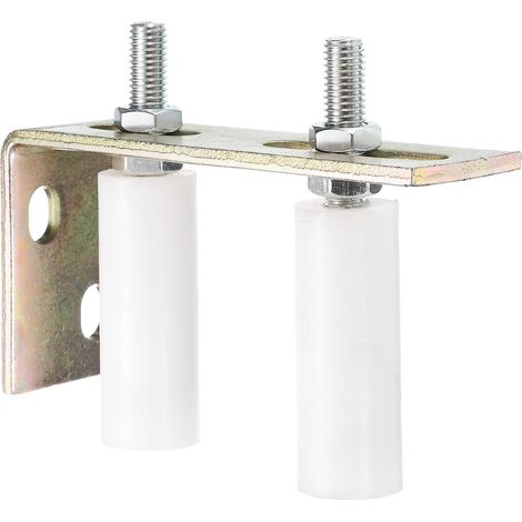 2pcs Galet Guide pour Portail Coulissant 30x80mm, M12 Roulette Nylon avec Équerre Guide au Sol pour Porte Grange Coulissante, Roue Universel Guidage Support de Plancher Mur, Blanc (1/5)