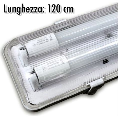 Plafonnier étanche Avec 2 Tubes Néon 120cm Pour Plafond Mural Ip65
