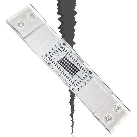 Moniteur de fissures dans le béton Dispositif analogique transparent standard en acrylique, moniteur de fissures précis pour béton armé, pour murs en maçonnerie et stuc, intérieurs et extérieurs, mai (1/5)