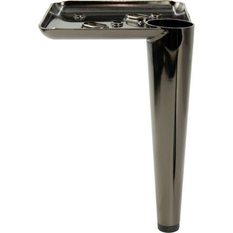 Gamba per mobile, cromo nero, altezza 15 cm (1/5)