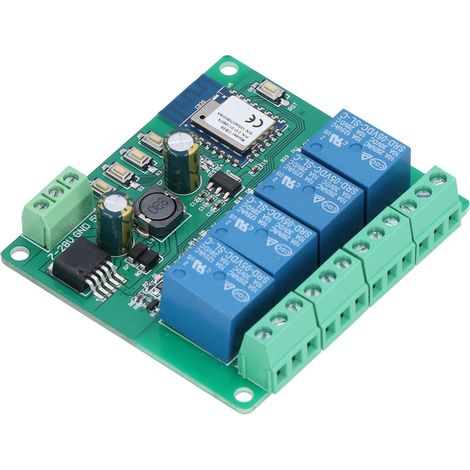 Module relais distant WiFi 4 canaux, contrôle par application mobile, verrouillage automatique, minuterie de poussée progressive (1/5)
