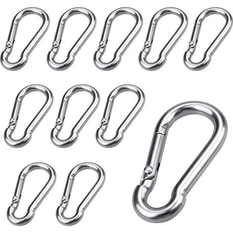 10 Pièce Petit mousqueton 40 x4 mm Mousqueton Inox Pour Sac à Dos, Porte-Clés, Chaînes,Accessoires de Bricolage[395] (1/4)