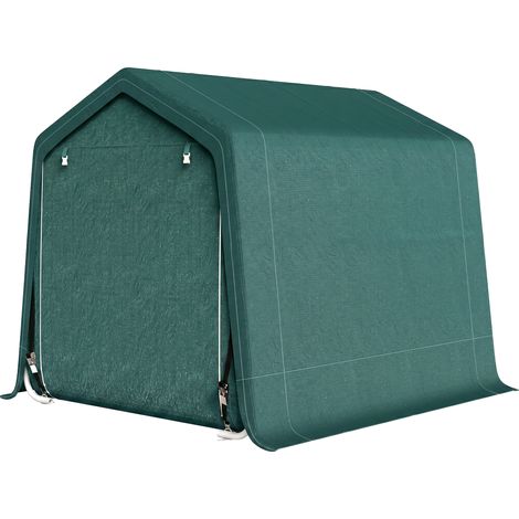 Tente de jardin extérieure de 2,4 x 2 x 2 m, abri de jardin avec 2 portes zippées, imperméable, résistante aux UV, verte (1/5)