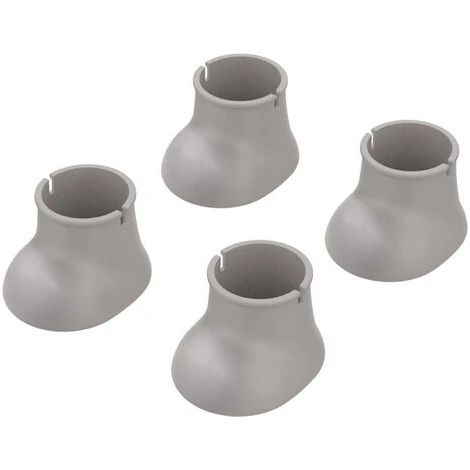 [LCS] Lot de 8 housses en silicone antidérapantes et résistantes pour tables et chaises. Coussins de chaise ronds gris silencieux. (1/5)
