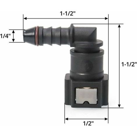 – Lot de 2 connecteurs de tuyau de carburant 90° – Plastique 7.89mm – Connexion rapide pour systèmes de carburant – Compatible tuy (1/5)