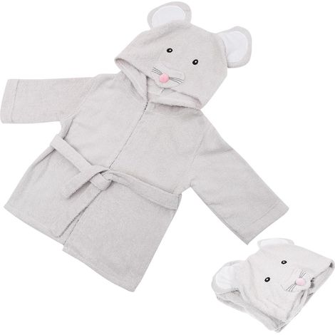 Peignoir Garçon Fille à Capuche Coton Doux Super Absorbant Robe Garçon Fille Unisexe Mois Cadeau Anniversaire et Bain Quotidien (1/5)
