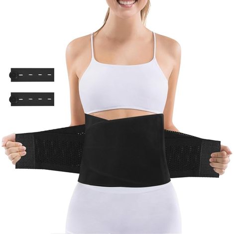 Fascia di supporto post-parto, cintura modellante addominale per il recupero con espansori per la vita dei pantaloni, guaina post-parto regolabile e traspirante per appiattire la pancia dopo la gravid (1/5)