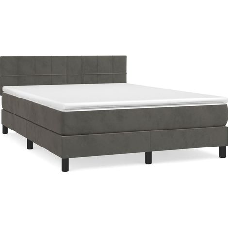 Maison Exclusive - Cama box spring con colchón terciopelo gris os (1/5)