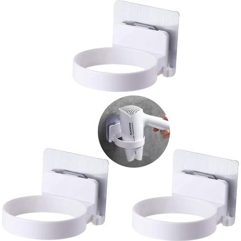 (Weiß) Set mit 3 Saugnapfhalterungen, Kunststoff-Wandhalterung, hinterlässt keine Spuren, wasserdicht, selbstklebend, kein weiterer Kleber erforderlich
