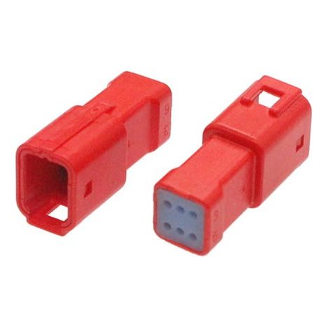 Connettore JWPF femmina  porta maschio 6 vie rosso