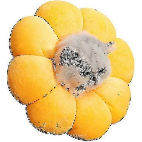 Collier médical tournesol anti-morsure et anti-léchage pour chats et chiens (jaune - XL) (1/5)