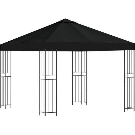 Gazebo 3 x 3 m Black Polyester and Steel 190 gsm vidaXL (1/5)