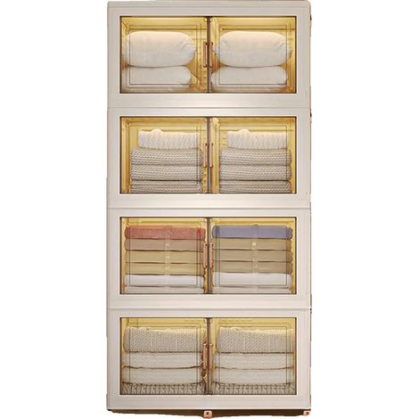 Organizzatore per armadio, design impilabile a 4 livelli, impermeabile, beige (1/5)