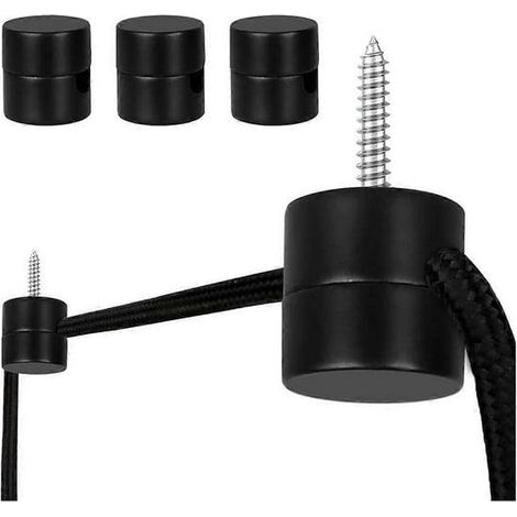 Lot de 3 crochets de plafond pour suspensions lumineuses, crochets de plafond, noirs (1/2)