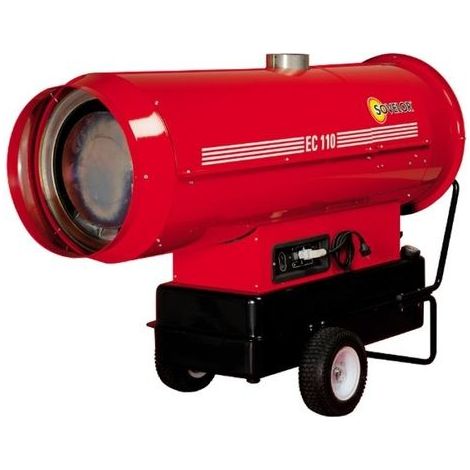 Sovelor – Chauffage mobile au fuel 110kW – Brûleur à 2 allures – Débit d’air 6540 m³/h – Pour chantiers et locaux fermés – EC110