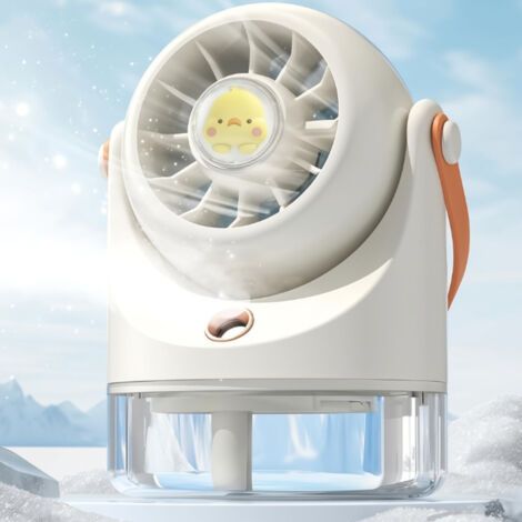 LOLLANDA Ventilateur brumisateur rechargeable et puissant — Ventilateur portable à main pour la maison, la chambre, l'école, l'été, les voyages et le camping