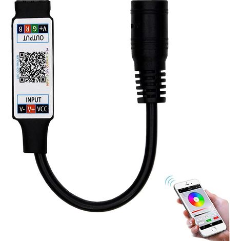 Mini-RGB-LED-Controller – 1 Stück – Bluetooth 4.0, Schwarz – Farb- und Musiksteuerung – Wohnzimmer, Bar, Schlafzimmer – DC 5 V bis 24 V (1/4)