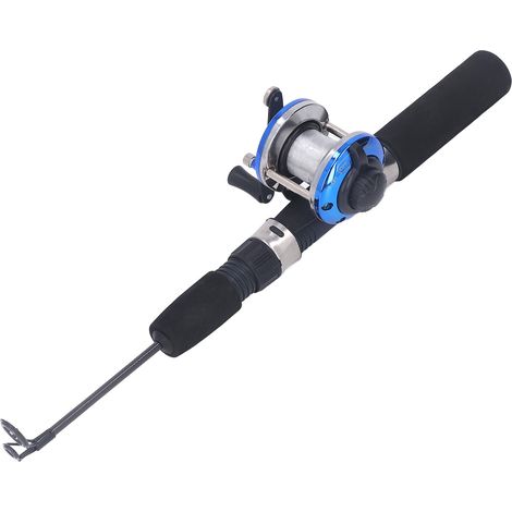 Canne à pêche pour glace en carbone de 50cm avec moulinet, leurres et accessoires - Matériel de pêche hivernale (1/5)