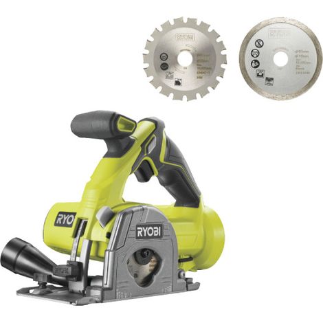Pack RYOBI - Scie multi matériaux R18MMS-0 - 18V One+ 85mm - 2 lames - Sans batterie ni chargeur - Kit 2 lames bois / métal / carrelage - RAKMMS02K (1/5)