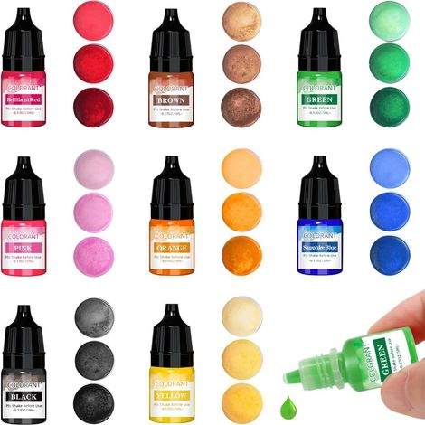 8 Pièces Colorant Liquide pour Bougies Couleurs Colorant de Bougie Liquide pour Bougie DIY Bougies à Haute Concentration Couleurs Kit Pigment Concentrée (1/5)