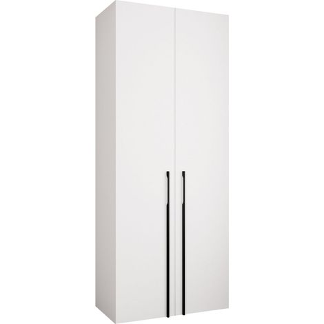 Armario Hartford 569, Blanco, 246x100x52cm, Puertas de armario: Con bisagras, Número de estantes: 8 (1/5)