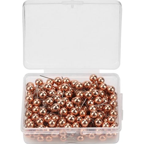 200 Épingles de Pousse Ronde Plastique Doré Rose pour Tableau DIY Décoratif (1/5)