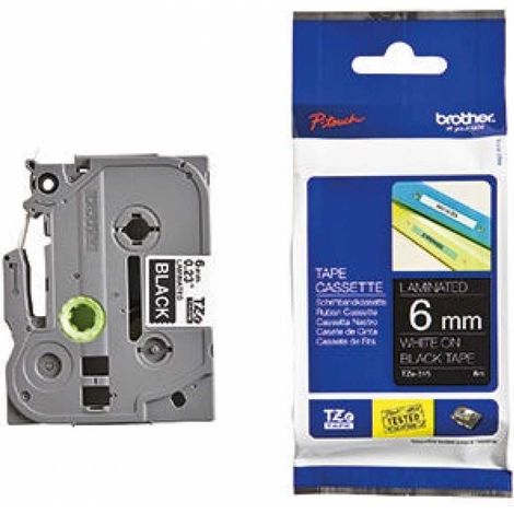 Schriftbandkassette P-touch TZe-315 6 mm x 8 m (B x L) schwarz weiß