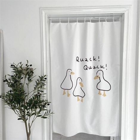 Rideau de chambre coréen mignon style INS, motif dessin animé, tenture murale littéraire, fraîche et simple, petit canard blanc, décoration murale pour dortoir (1/5)