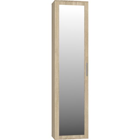 ATARA Mobile ingresso con grande specchio 180x50x35cm Due ripiani + appendiabiti mobili da ingresso (1/4)