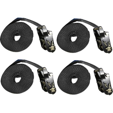 25MM Black Ratchet Straps 8M Endless Lashing x4 - 1.5 Ton Tie Down Trailer Cargo Truck (1/5)
