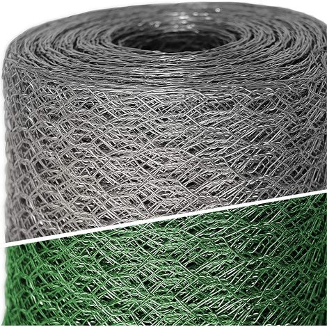 Aougo – Grillage à poule en acier galvanisé – Maille hexagonale 25 mm – Dimensions 1m x 20m – Triple torsion pour durabilité extérieure