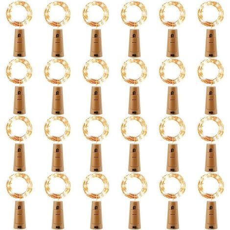 Guirlande Lumière Bouteille 2M, 20 LEDs Blanc Chaud, Piles Inclus, Décoration Mariage, Noël, Fête, Anniversaire (1/5)