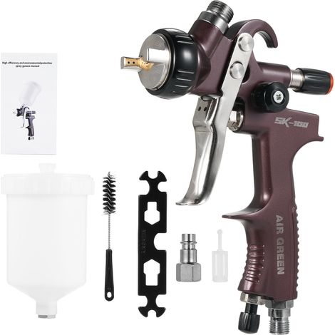 Pistolet à peinture automobile professionnel avec atomisation haute, cap air cuivre et buse 1.3MM (1/5)