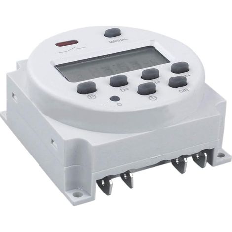 CN101 12 V DC/AC Digital Timer, LCD Programmierbarer Zeitrelaisschalter für Steckdosen Weiß-AIMOONSA (1/3)