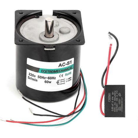 Moteur synchrone AC 220V 60W XD80KTYZ, arbre excentré à aimant permanent, couple élevé, vitesse lente 5 tr/min, usage intensif, robuste et fiable. (1/5)