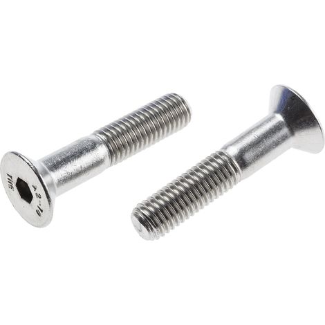 Vis à six pans creux, M10 x 50mm, tête Vis fraisée à tête creuse hexagonale, en Acier Inoxydable ( Prix pour Sachet de 50 )