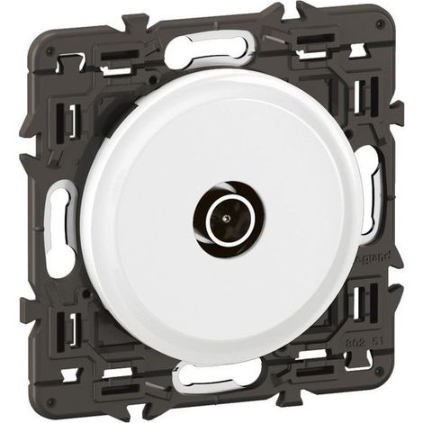 prise tv - simple - mâle - prémontée - blanc - legrand céliane cc0382 (1/2)